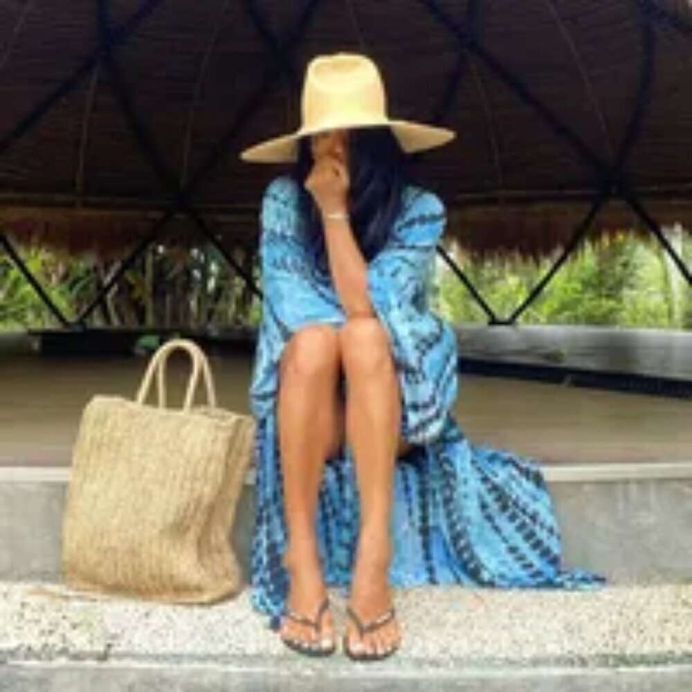 👉Brand New Boutique Boho Bohemian Longline Dress Women's Printing Beach Cover Up